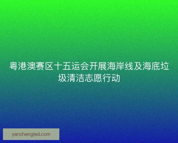粤港澳赛区十五运会开展海岸线及海底垃圾清洁志愿行动